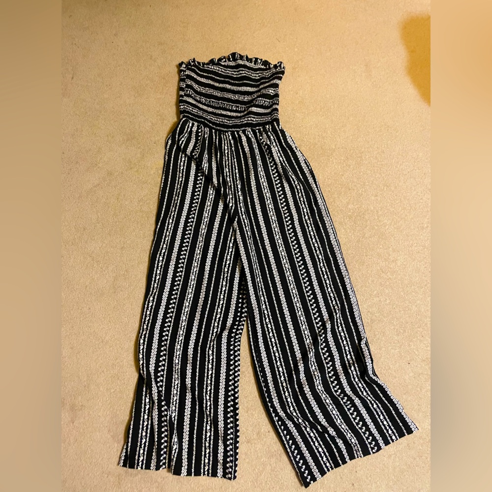 SHEIN Monochrome Striped Jumpsuit